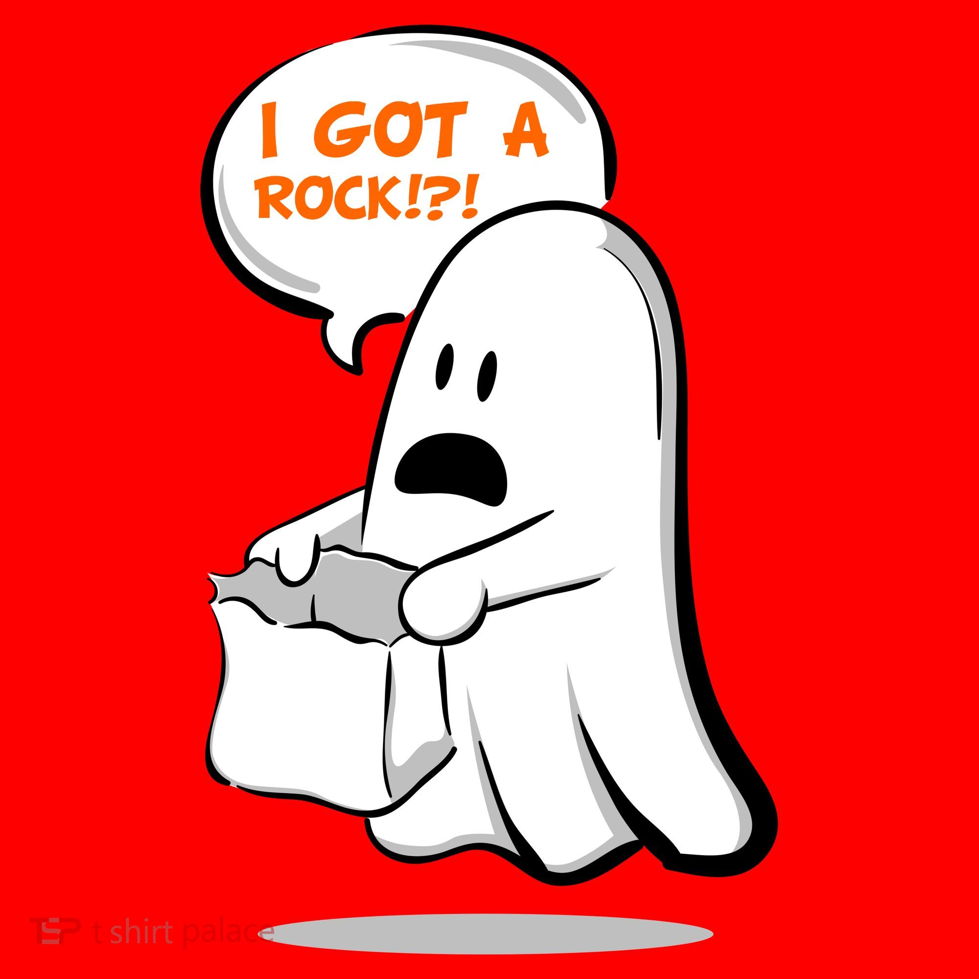 I Got A Rock!?! Halloween Ghost Trick or Treat Santa Hat