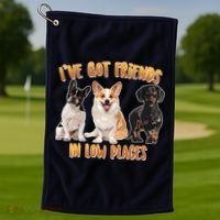 I Got Friends In Low Places Dogs Golf Towel thumb 1