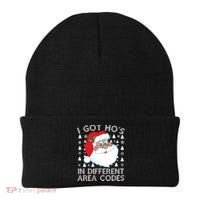 I Got Ho's In Different Aera Codes Santa Claus Ugly Christmas Beanie thumb 0