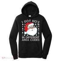 I Got Ho's In Different Aera Codes Santa Claus Ugly Christmas Women's Hoodie thumb 0