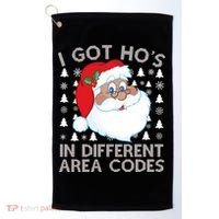I Got Ho's In Different Aera Codes Santa Claus Ugly Christmas Golf Towel thumb 0