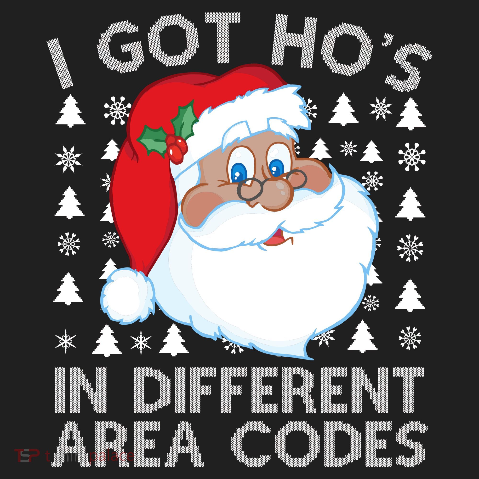 I Got Ho's In Different Aera Codes Santa Claus Ugly Christmas Golf Towel