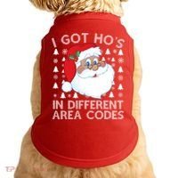I Got Ho's In Different Aera Codes Santa Claus Ugly Christmas Doggie Tank thumb 0