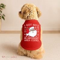 I Got Ho's In Different Aera Codes Santa Claus Ugly Christmas Doggie Tank thumb 2