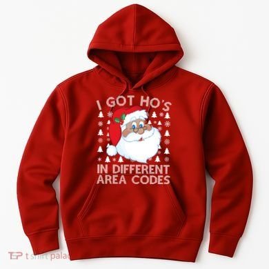 I Got Ho's In Different Aera Codes Santa Claus Ugly Christmas Hoodie