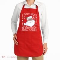I Got Ho's In Different Aera Codes Santa Claus Ugly Christmas Apron thumb 2