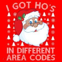 I Got Ho's In Different Aera Codes Santa Claus Ugly Christmas Tumbler thumb 3