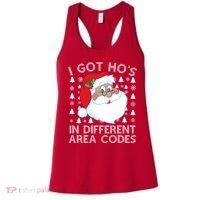 I Got Ho's In Different Aera Codes Santa Claus Ugly Christmas Women's Tank Top thumb 0