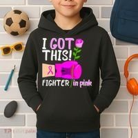 I Got This Fighter In Pink Breast Cancer Kids Hoodie thumb 2