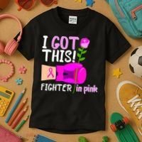 I Got This Fighter In Pink Breast Cancer Kids T-Shirt thumb 3