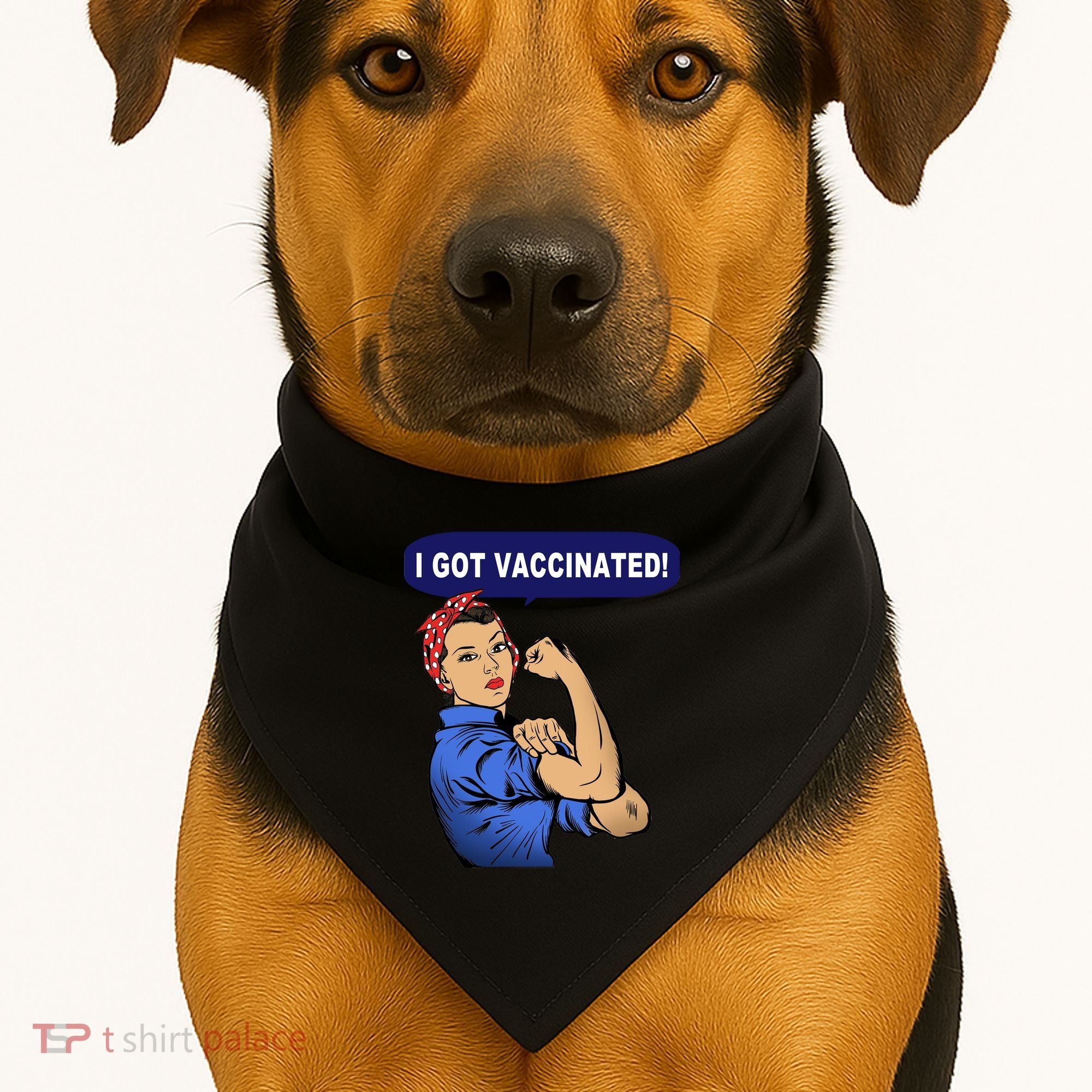 I Got Vaccinated We Can Do It Girl USA-Made Doggie Bandana