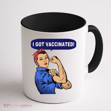 I Got Vaccinated We Can Do It Girl Coffee Mug back