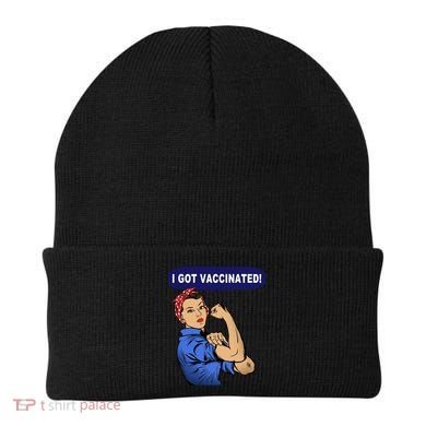 I Got Vaccinated We Can Do It Girl Beanie