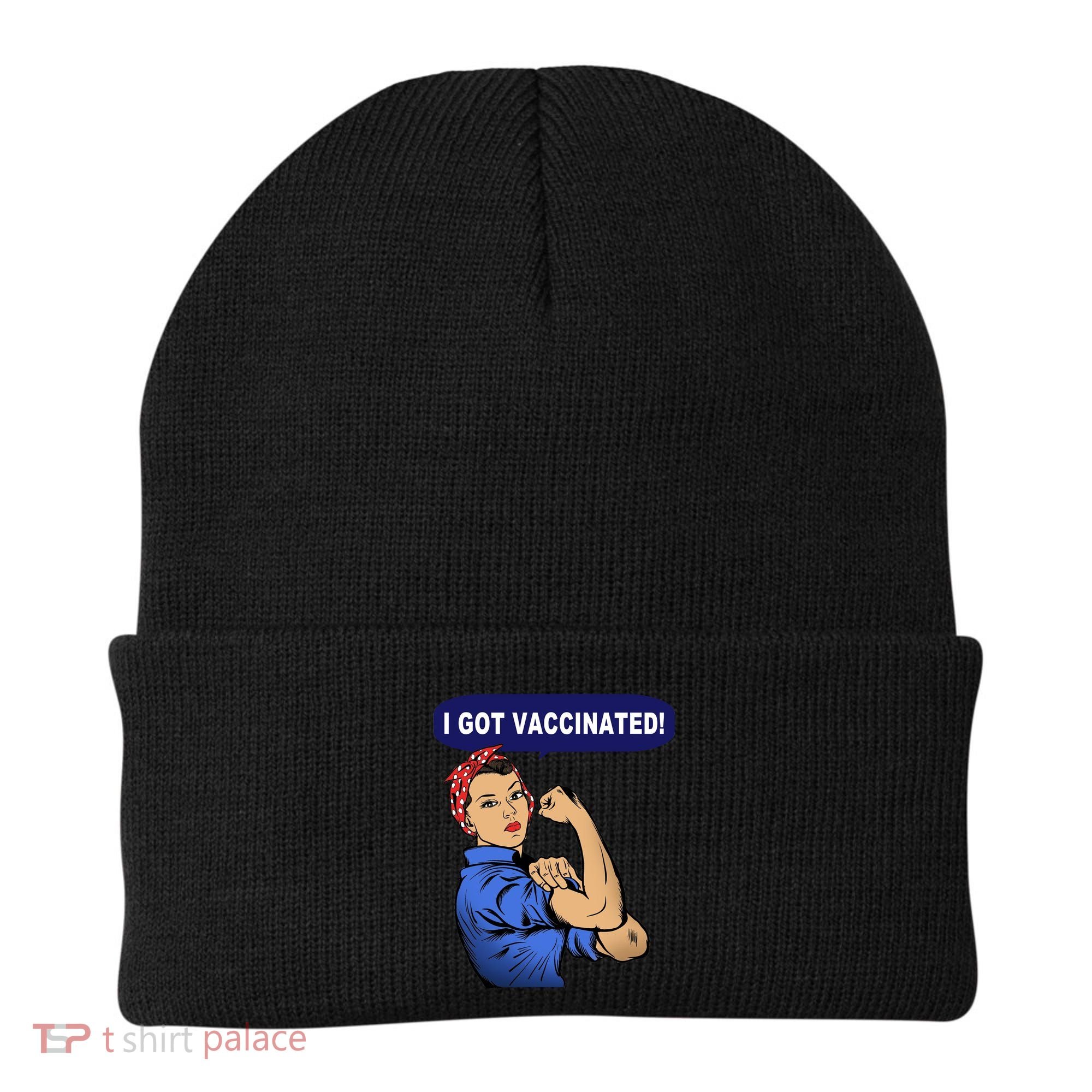I Got Vaccinated We Can Do It Girl Beanie