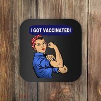 I Got Vaccinated We Can Do It Girl Coaster thumb 0