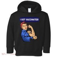 I Got Vaccinated We Can Do It Girl Toddler Hoodie thumb 0