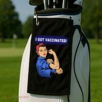 I Got Vaccinated We Can Do It Girl Golf Towel thumb 2