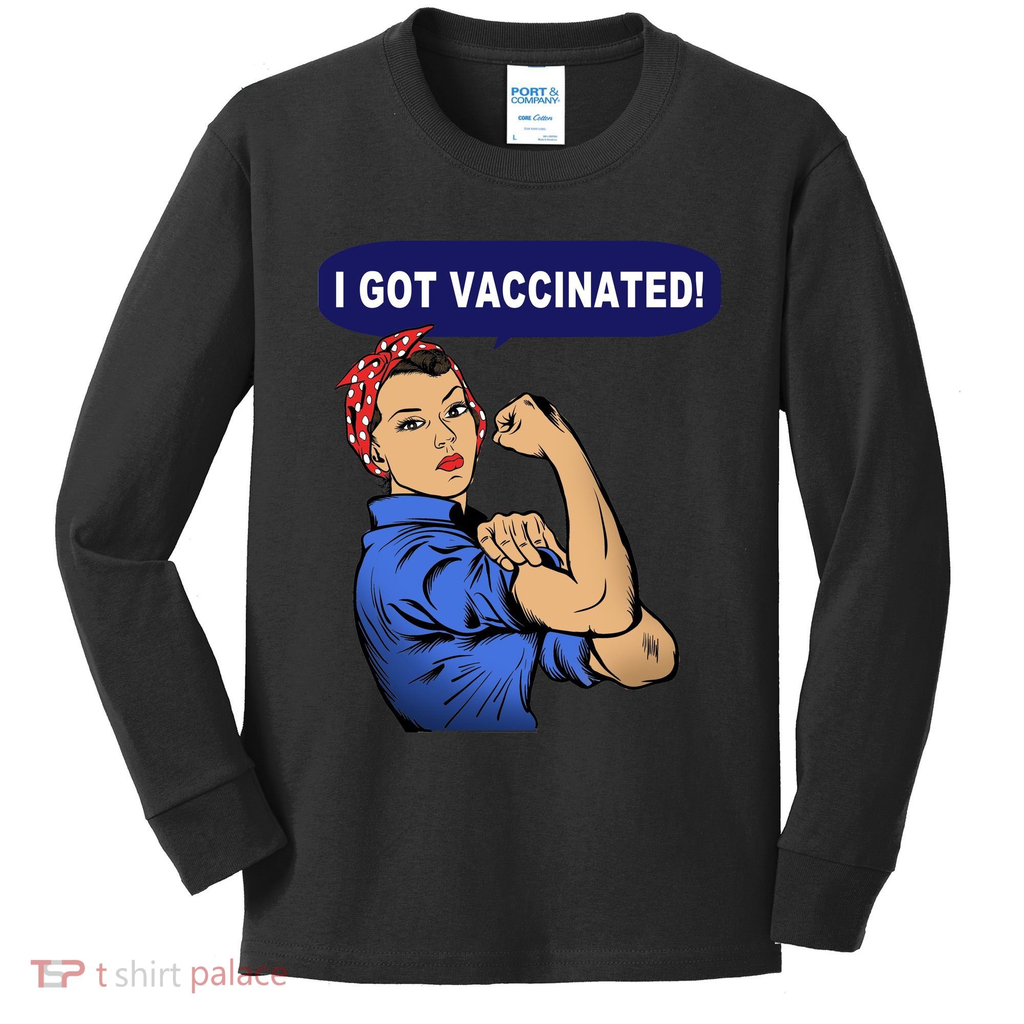 I Got Vaccinated We Can Do It Girl Kids Long Sleeve Shirt