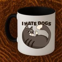 I Hate Dogs Cat Lover Funny Meme Coffee Mug thumb 2