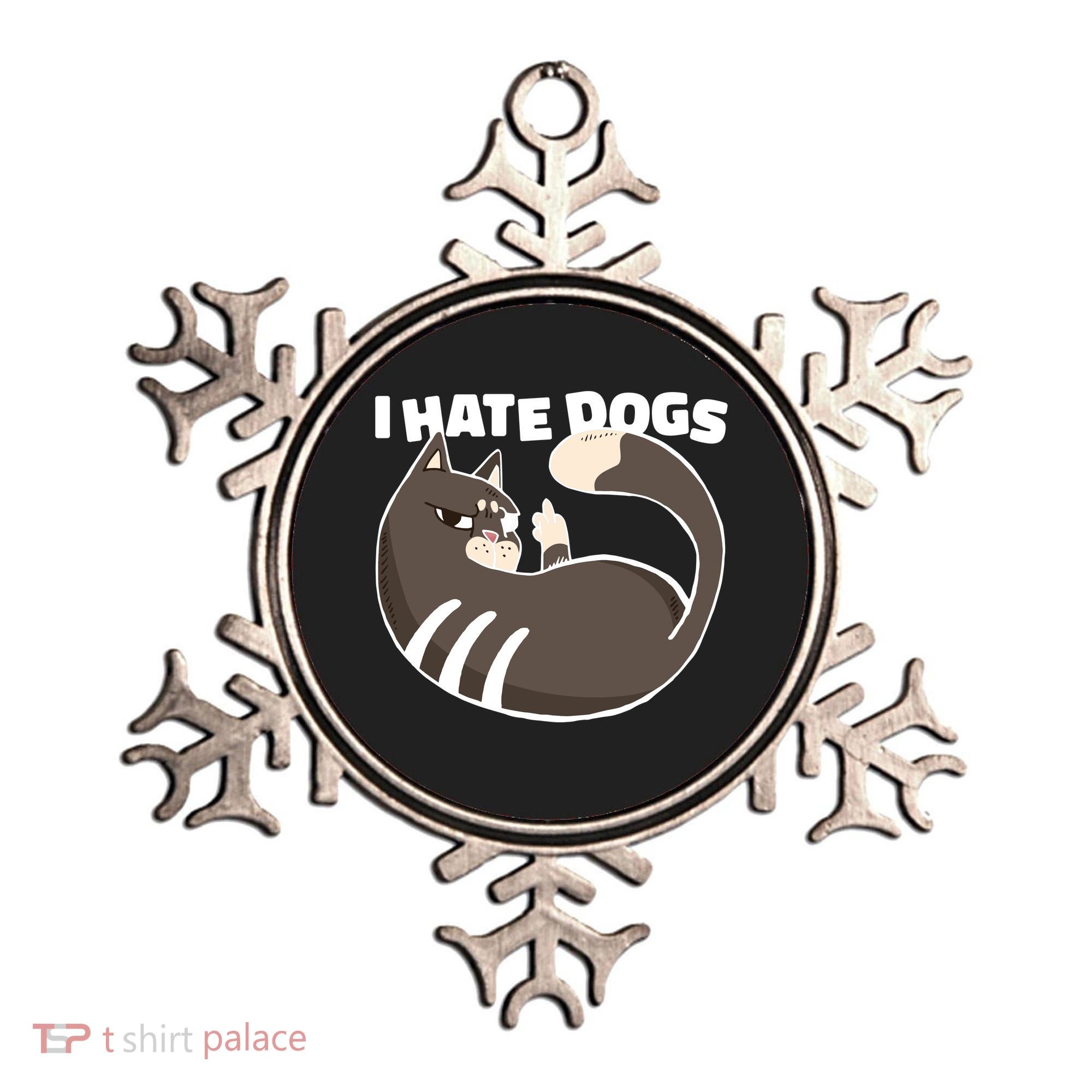 I Hate Dogs Cat Lover Funny Meme Ornament