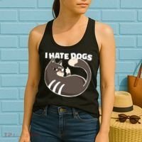 I Hate Dogs Cat Lover Funny Meme Women's Tank Top thumb 2