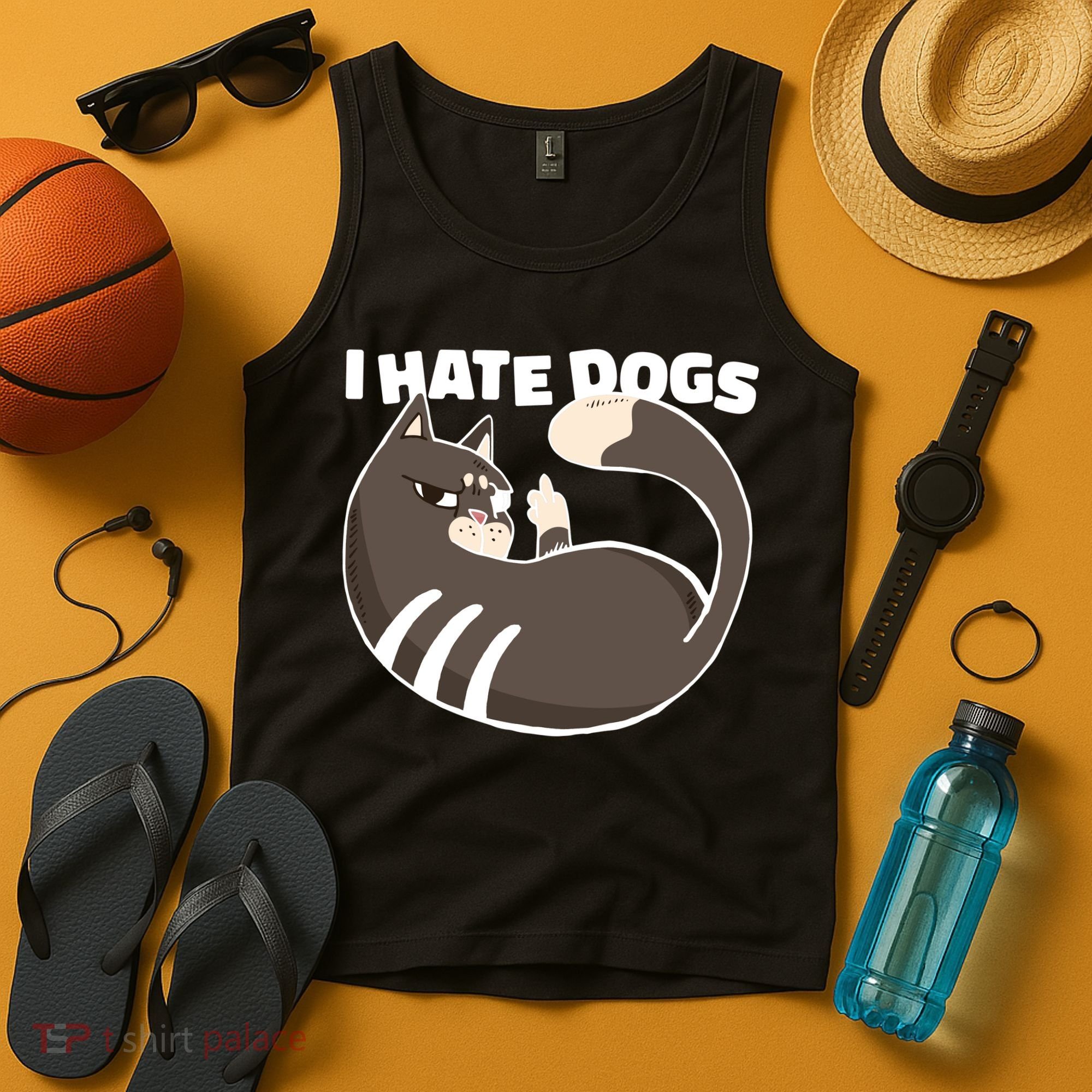 I Hate Dogs Cat Lover Funny Meme Tank Top