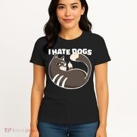 I Hate Dogs Cat Lover Funny Meme Women's T-Shirt thumb 4