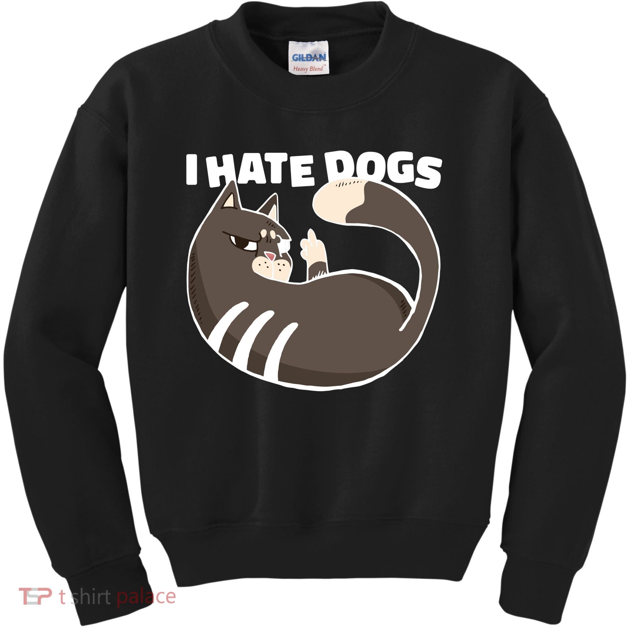 I Hate Dogs Cat Lover Funny Meme Kids Sweatshirt