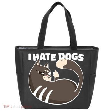I Hate Dogs Cat Lover Funny Meme Tote Bag