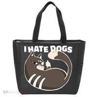 I Hate Dogs Cat Lover Funny Meme Tote Bag thumb 0