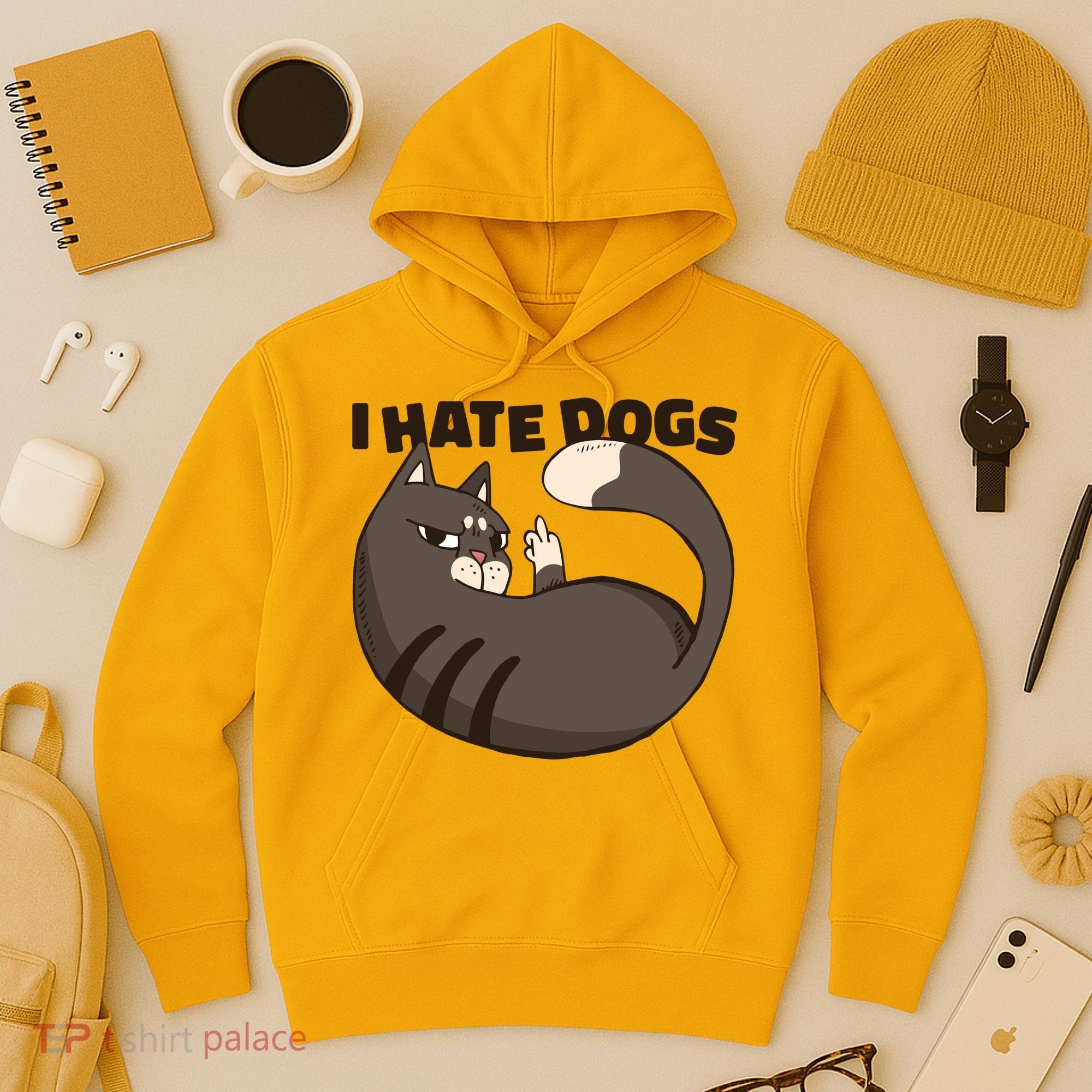 I Hate Dogs Cat Lover Funny Meme Hoodie