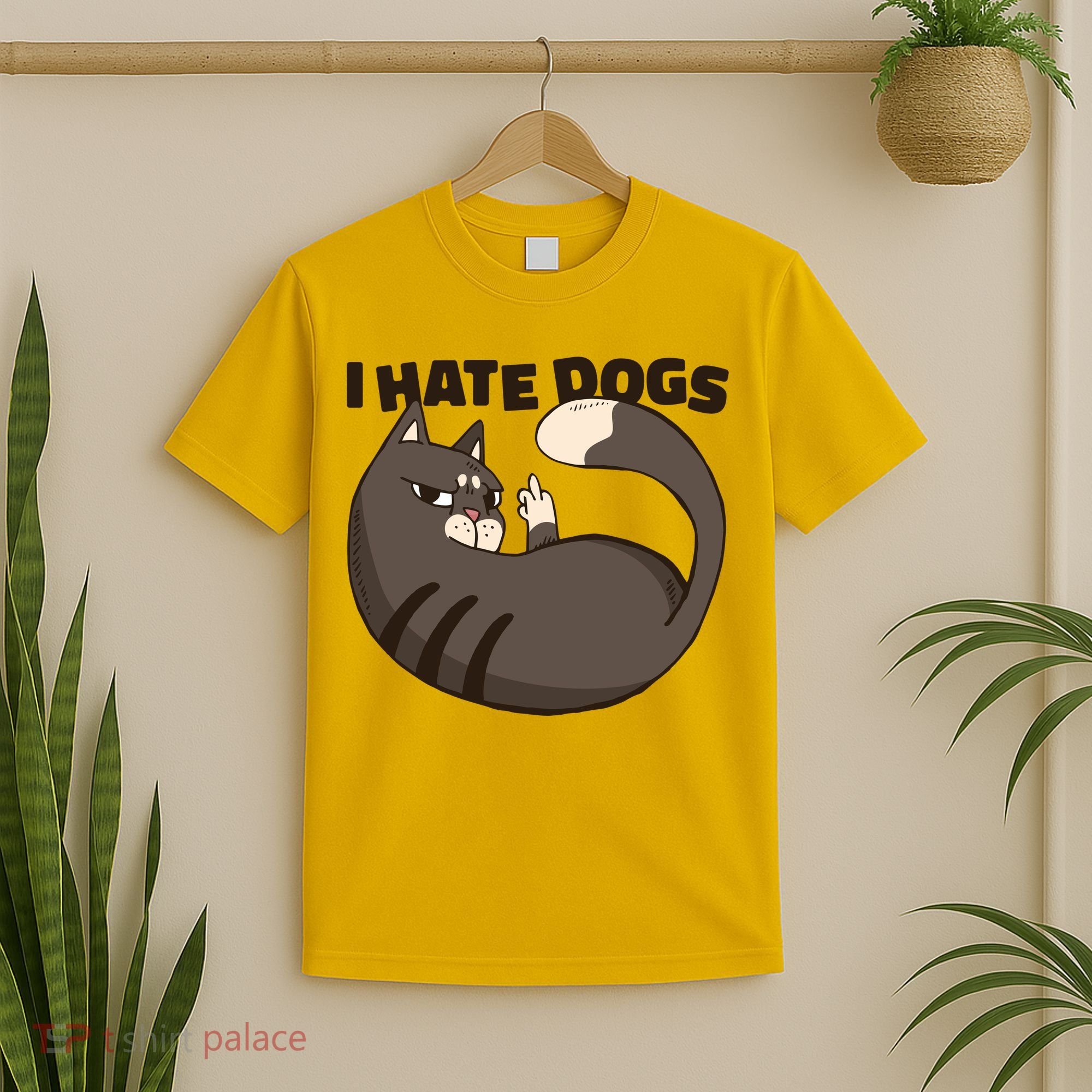 I Hate Dogs Cat Lover Funny Meme T-Shirt