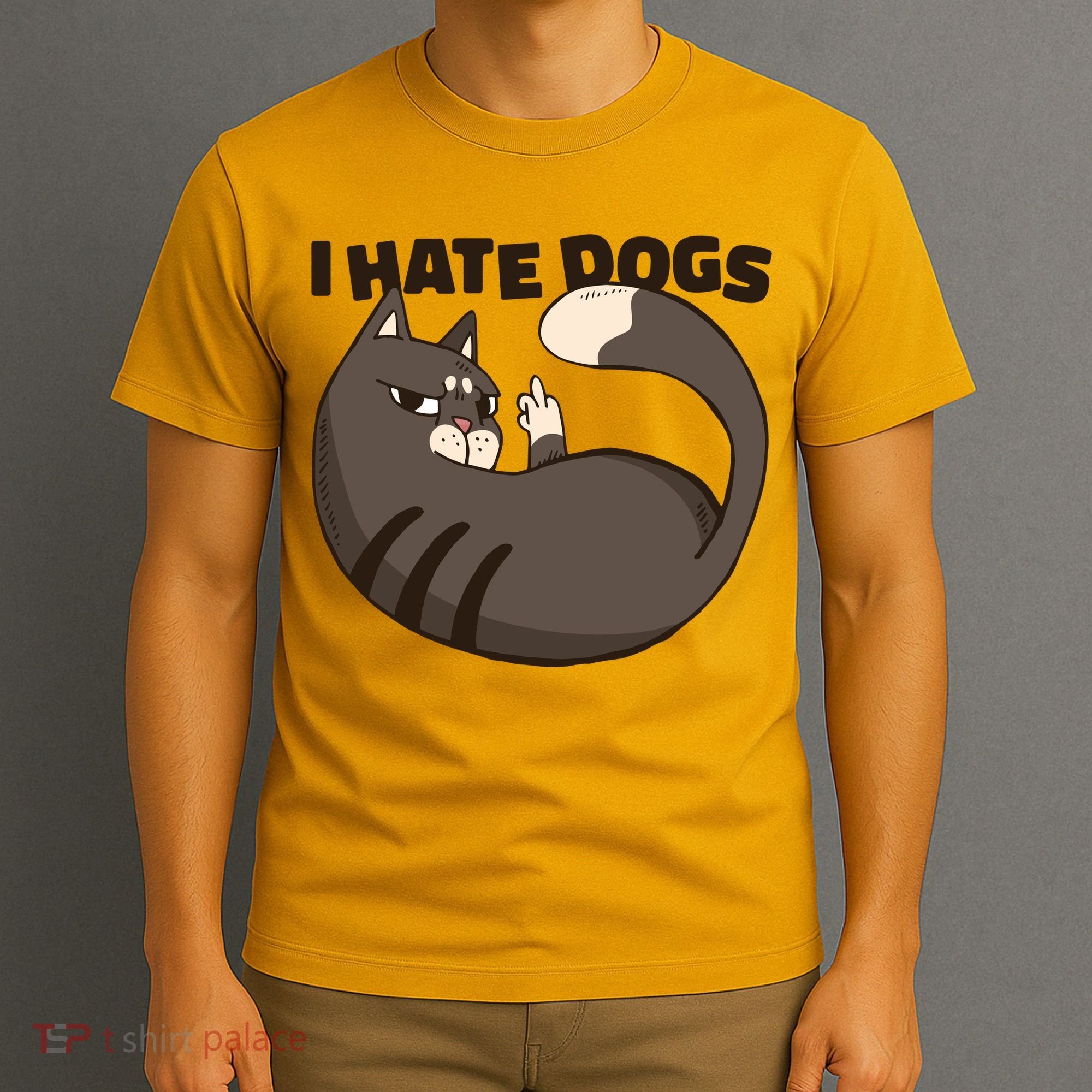I Hate Dogs Cat Lover Funny Meme T-Shirt