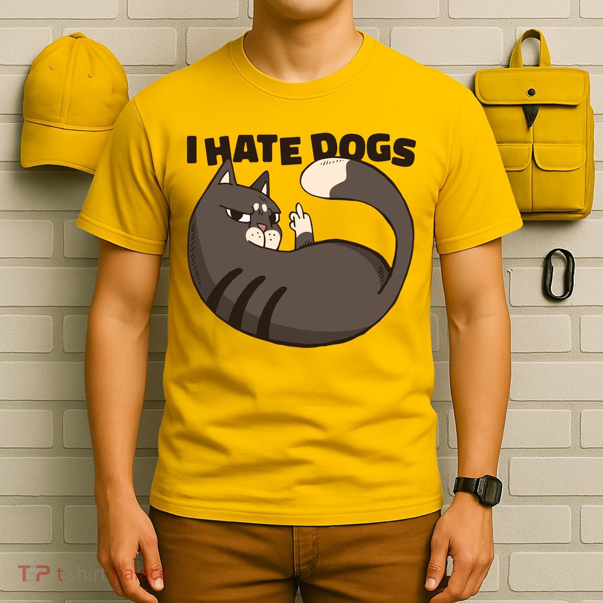 I Hate Dogs Cat Lover Funny Meme T-Shirt