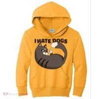 I Hate Dogs Cat Lover Funny Meme Kids Hoodie thumb 0