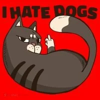 I Hate Dogs Cat Lover Funny Meme Santa Hat thumb 1