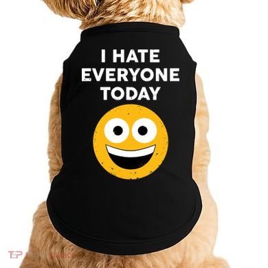 I Hate Everyone Today Smiley Emoji Doggie Tank