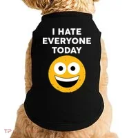 I Hate Everyone Today Smiley Emoji Doggie Tank thumb 0