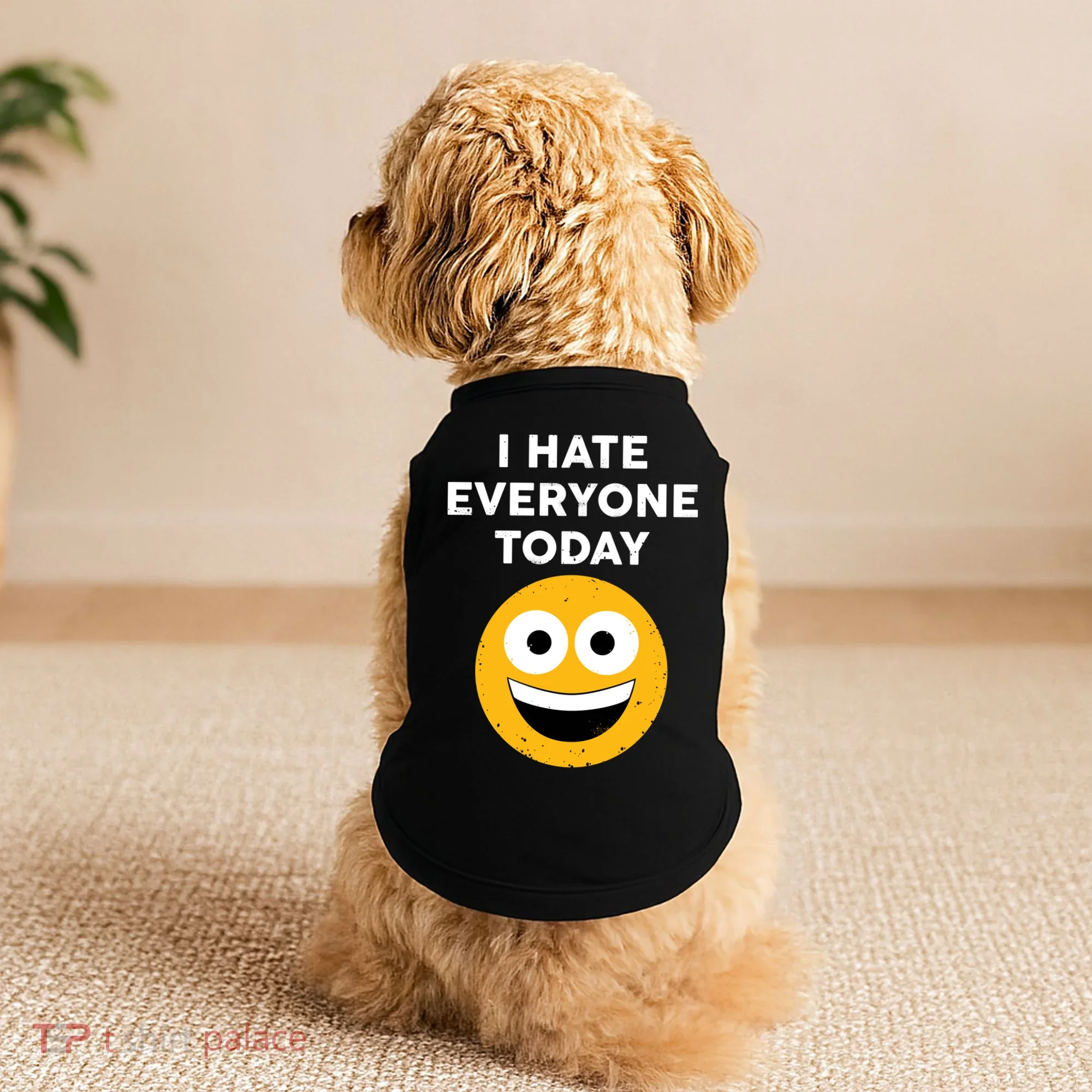 I Hate Everyone Today Smiley Emoji Doggie Tank