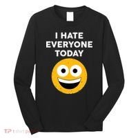 I Hate Everyone Today Smiley Emoji Long Sleeve Shirt thumb 0