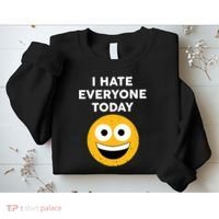 I Hate Everyone Today Smiley Emoji Sweatshirt thumb 2