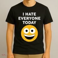 I Hate Everyone Today Smiley Emoji T-Shirt thumb 3