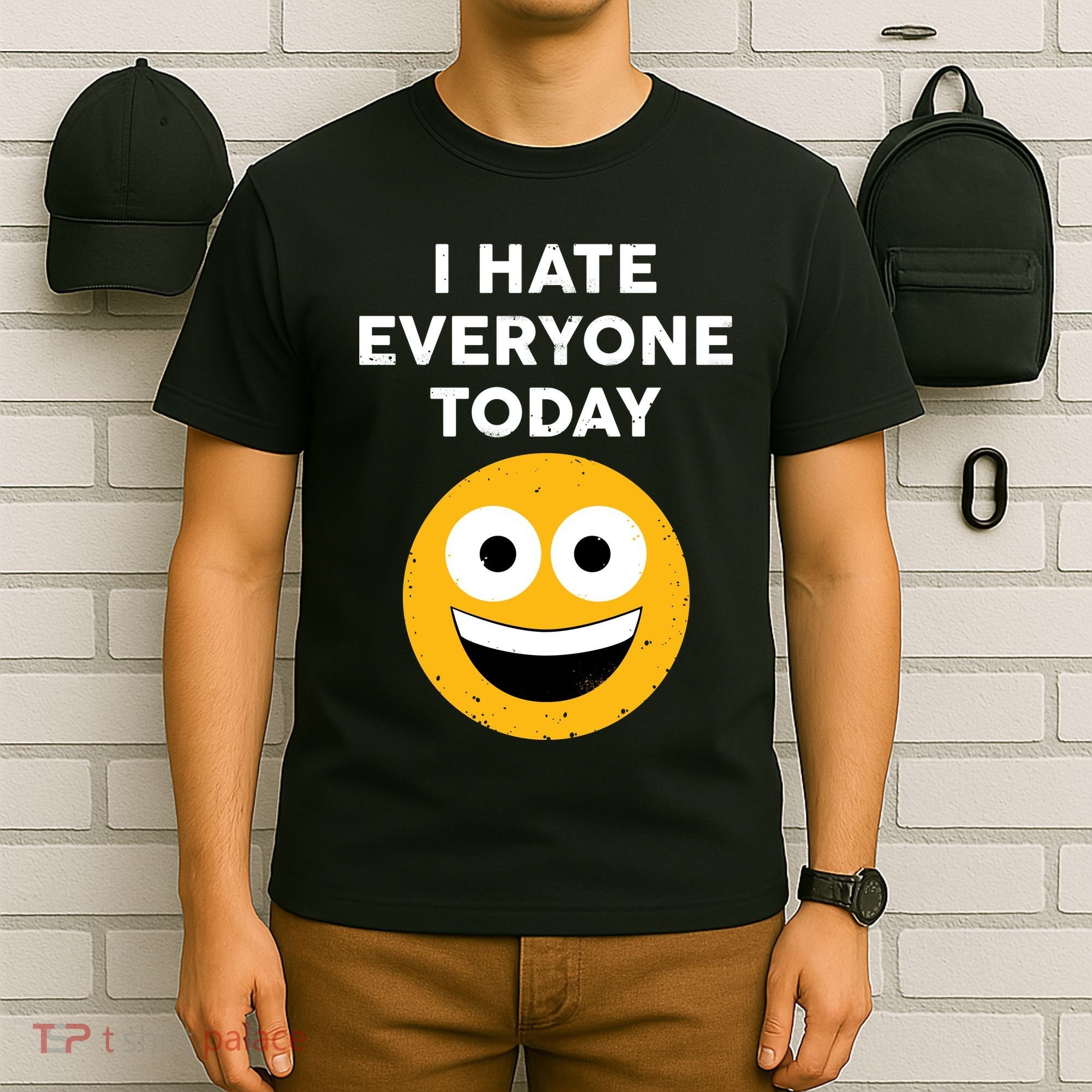 I Hate Everyone Today Smiley Emoji T-Shirt