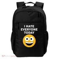 I Hate Everyone Today Smiley Emoji Backpack thumb 0