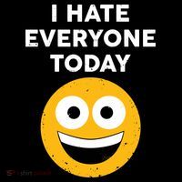 I Hate Everyone Today Smiley Emoji Button thumb 1