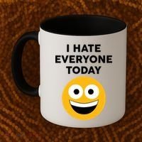 I Hate Everyone Today Smiley Emoji Coffee Mug thumb 2