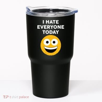 I Hate Everyone Today Smiley Emoji Tumbler
