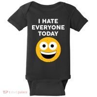 I Hate Everyone Today Smiley Emoji Baby Bodysuit thumb 0