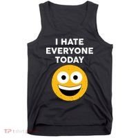 I Hate Everyone Today Smiley Emoji Tank Top thumb 0