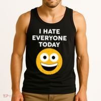 I Hate Everyone Today Smiley Emoji Tank Top thumb 3